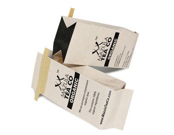 Kraftpapier-Kaffee-Verpackentaschen-Seitenkeil Eco-Drucken mit Zinn-Bindung